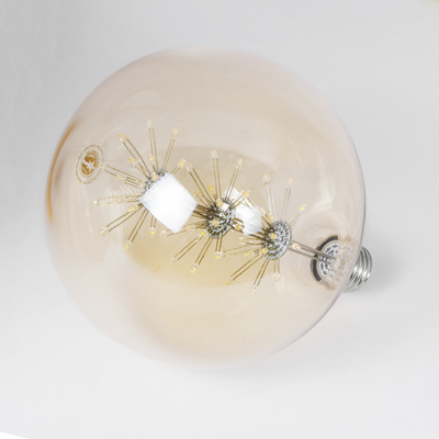 GLOBOSTAR® BALLOON 99210 Λάμπα E27 BLL150 LED 1.6W 140lm 360° AC 220-240V IP20 Ultra Θερμό Λευκό 2200K - Diode HP Filament Chip - Μελί - Μ15 x Π15 x Υ19.5cm - 3 Χρόνια Εγγύηση