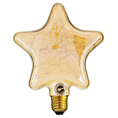 GLOBOSTAR® DECOSTAR 99025 Λάμπα E27 DSC125 LED 2W 150lm 360° AC 220-240V IP20 Ultra Θερμό Λευκό 2200K - Copper String Chip - Μελί - Μ15 x Π6 x Υ18cm - 3 Χρόνια Εγγύηση