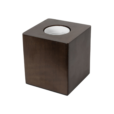 GloboStar® WOODBOX 99406 Μοντέρνο Επιτραπέζιο Φωτιστικό Πορτατίφ Μονόφωτο 1 x E27 IP20 Καφέ Ξύλο - M8 x Π8 x Υ8cm
