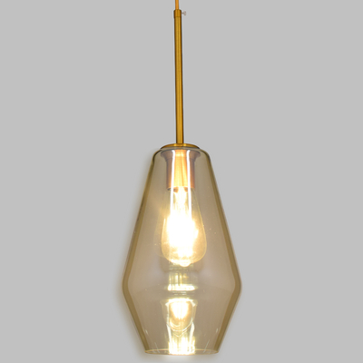 GLOBOSTAR® AMARIS 00871 Μοντέρνο Κρεμαστό Φωτιστικό Οροφής με Ντουί 1 x E27 AC 220-240V IP20 - Χρυσό Πλατίνα & Μελί - Μ17 x Π17 x Υ30cm