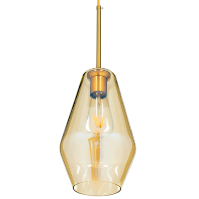 GLOBOSTAR® AMARIS 00871 Μοντέρνο Κρεμαστό Φωτιστικό Οροφής με Ντουί 1 x E27 AC 220-240V IP20 - Χρυσό Πλατίνα & Μελί - Μ17 x Π17 x Υ30cm