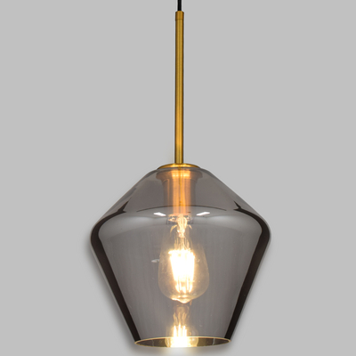 GLOBOSTAR® AMARIS 00872 Μοντέρνο Κρεμαστό Φωτιστικό Οροφής με Ντουί 1 x E27 AC 220-240V IP20 - Χρυσό Πλατίνα & Μαύρο Φιμέ - Μ22 x Π22 x Y22cm