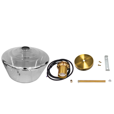 GLOBOSTAR® AMARIS 00873 Μοντέρνο Κρεμαστό Φωτιστικό Οροφής με Ντουί 1 x E27 AC 220-240V IP20 - Χρυσό Πλατίνα & Μαύρο Φιμέ - Μ30 x Π30 x Y22cm