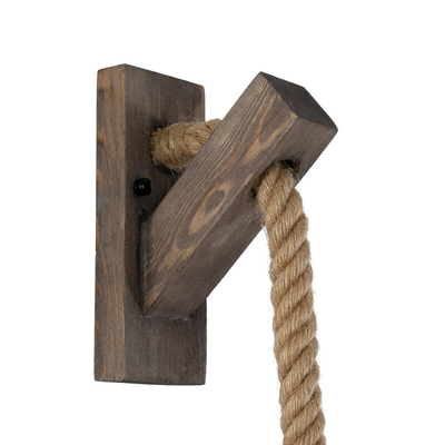 GLOBOSTAR® KENSI 00878 Boho Φωτιστικό Τοίχου - Απλίκα με Ντουί 1 x E27 AC 220-240V IP20 - Καφέ & Μπεζ - Μ7 x Π15 x Υ38cm