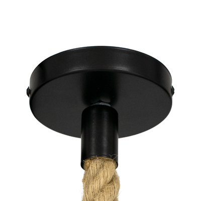 GLOBOSTAR® MASON 00881 Vintage Κρεμαστό Φωτιστικό Οροφής με Ντουί 1 x E27 AC 220-240V IP20 - Μαύρο & Μπεζ - Μ15 x Π15 x Υ24cm