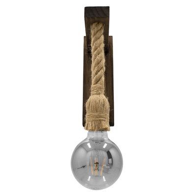 GLOBOSTAR® KENSI 00883 Boho Φωτιστικό Τοίχου - Απλίκα με Ντουί 1 x E27 AC 220-240V IP20 - Καφέ & Μπεζ - Μ7 x Π19 x Υ28cm