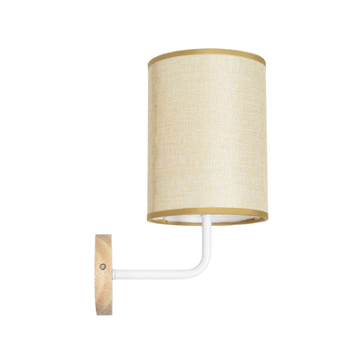 GLOBOSTAR® OASIS 00884 Μοντέρνο Φωτιστικό Τοίχου - Απλίκα με Ντουί 1 x E27 AC 220-240V IP20 - Λευκό & Μπεζ - Μ15 x Π20 x Υ35cm