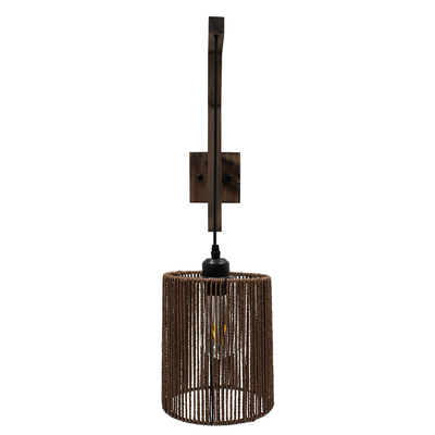 GLOBOSTAR® CASTI 00887 Boho Φωτιστικό Τοίχου - Απλίκα με Ντουί 1 x E27 AC 220-240V IP20 - Καφέ - Μ18 x Π30 x Υ75cm