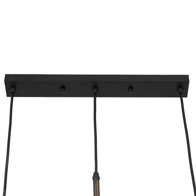 GLOBOSTAR® CEBU 00889 Vintage Κρεμαστό Φωτιστικό Οροφής με Ντουί 3 x E27 AC 220-240V IP20 - Καφέ & Μαύρο - Μ55.5 x Π18.5 x Y210cm