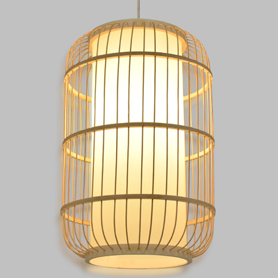 GLOBOSTAR® HIBISCUS 00893 Boho Κρεμαστό Φωτιστικό Οροφής με Ντουί 1 x E27 AC 220-240V IP20 - Μπεζ - Μ25 x Π25 x Υ42cm