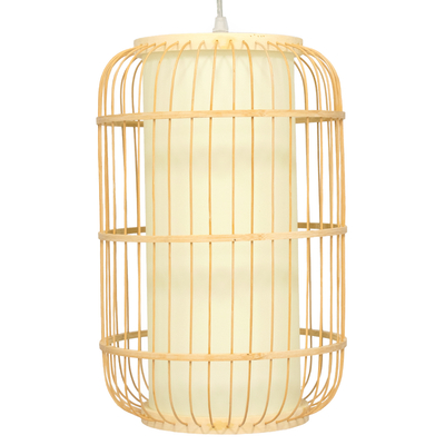 GLOBOSTAR® HIBISCUS 00893 Boho Κρεμαστό Φωτιστικό Οροφής με Ντουί 1 x E27 AC 220-240V IP20 - Μπεζ - Μ25 x Π25 x Υ42cm