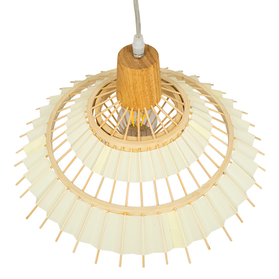 GLOBOSTAR® VENTALIA 00897 Boho Κρεμαστό Φωτιστικό Οροφής με Ντουί 1 x E27 AC 220-240V IP20 - Μπεζ - Μ40 x Π40 x Y22cm