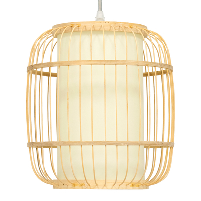 GLOBOSTAR® HIBISCUS 01633 Boho Κρεμαστό Φωτιστικό Οροφής με Ντουί 1 x E27 AC 220-240V IP20 - Μπεζ - Μ26 x Π26 x Y32cm