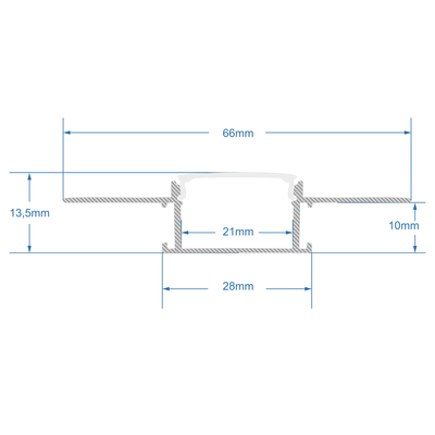 GLOBOSTAR® ALP-PLASTERIN GYPSO 70819-3M Χωνευτό Προφίλ Αλουμινίου Ειδικό για Γυψοσανίδα με Λευκό Γαλακτερό Πατητό Κάλυμμα για Ταινίες LED IP20 - Ασημί & Λευκό - Μ300 x Π6.7 x Υ1.3cm - Πακέτο 5 Τεμαχίων