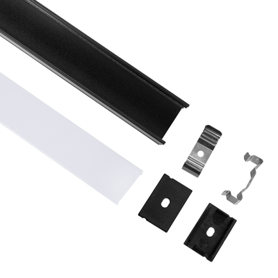 GLOBOSTAR® ALP-LINEAR VEXTA 70825-3M Επιφανειακό Προφίλ Αλουμινίου με Λευκό Γαλακτερό Πατητό Κάλυμμα για Ταινίες LED IP20 - Μαύρο & Λευκό - Μ300 x Π3 x Υ2cm - Πακέτο 5 Τεμαχίων