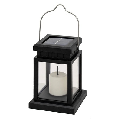 GLOBOSTAR® LANTERNIA 71506 Διακοσμητικό Φαναράκι LED 1W 50lm 180° DC 5V με Φωτοβολταϊκό Panel 5V 0.1W & Επαναφορτιζόμενη Μπαταρία Li-ion 3.2V 120mAh Αδιάβροχο IP65 Θερμό Λευκό 2700K - Μ9 x Π9 x Υ12.5cm - 1 Χρόνο Εγγύηση