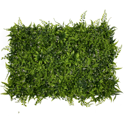 GLOBOSTAR® FERN 78402 Τεχνητό Πάνελ Φυλλωσιάς / Κάθετος Κήπος Νάνος Φτέρη, Νάνος Κισσός & Νάνος Δάφνη - Πράσινο - Μ60 x Π9 x Υ40cm