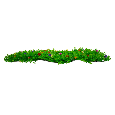 GLOBOSTAR® BUXUS 78408 Τεχνητό Πάνελ Φυλλωσιάς / Κάθετος Κήπος Καυκάσιο Πυξάρι & Πολύχρωμα Λουλούδια - Πράσινο - Μ60 x Π8 x Υ40cm