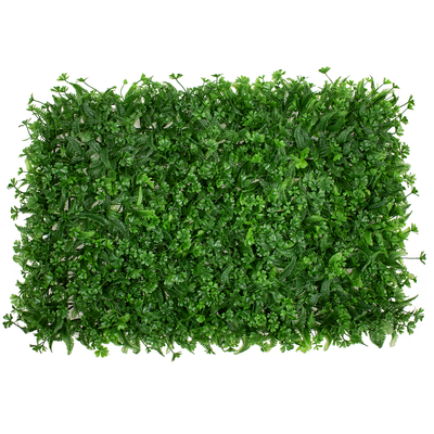 GLOBOSTAR® CLOVER 78411 Τεχνητό Πάνελ Φυλλωσιάς / Κάθετος Κήπος Τριφύλλι & Νάνος Φτέρη - Πράσινο - Μ60 x Π8 x Υ40cm