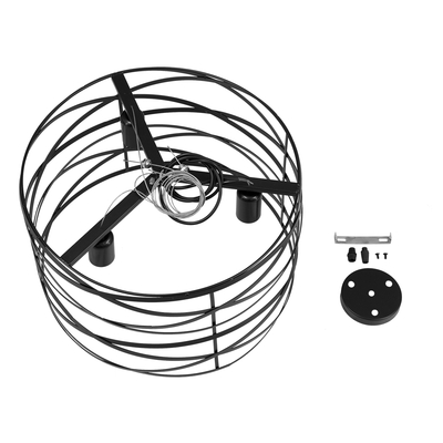 GLOBOSTAR® TOKEN 00855 Μοντέρνο Κρεμαστό Φωτιστικό Οροφής με Ντουί 3 x E27 AC 220-240V IP20 - Μαύρο - Μ43 x Π43 x Υ29cm