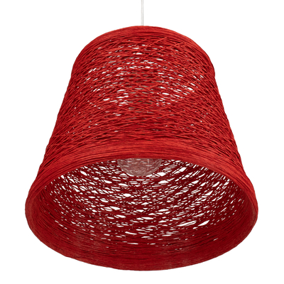 GLOBOSTAR® PLAYROOM 00863 Vintage Κρεμαστό Φωτιστικό Οροφής με Ντουί 1 x E27 AC 220-240V IP20 - Κόκκινο - Μ32 x Π32 x Υ27cm