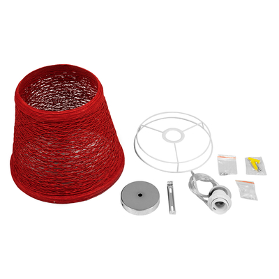 GLOBOSTAR® PLAYROOM 00863 Vintage Κρεμαστό Φωτιστικό Οροφής με Ντουί 1 x E27 AC 220-240V IP20 - Κόκκινο - Μ32 x Π32 x Υ27cm