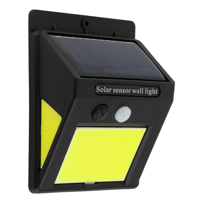 GLOBOSTAR® VELION 71496 Προβολέας με Ανιχνευτή PIR / Αισθητήρα Κίνησης LED 12W 600lm 180° DC 5V με Φωτοβολταϊκό Panel 5V 0.3W & Επαναφορτιζόμενη Μπαταρία Li-ion 3.2V 1200mAh Αδιάβροχο IP65 Ψυχρό Λευκό 6000K - Sanan COB Chip - Μαύρο - Μ9.6 x Π4.8 x Υ12.4cm - 2 Χρόνια Εγγύηση