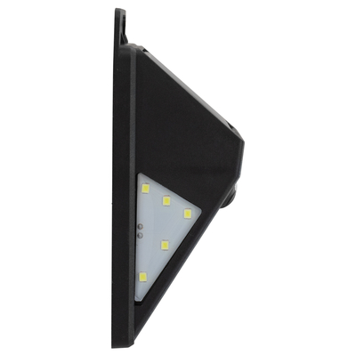 GLOBOSTAR® VELION 71501 Προβολέας με Ανιχνευτή PIR / Αισθητήρα Κίνησης LED 12W 600lm 180° DC 5V με Φωτοβολταϊκό Panel 5V 0.3W & Επαναφορτιζόμενη Μπαταρία Li-ion 3.2V 1200mAh Αδιάβροχο IP65 Ψυχρό Λευκό 6000K - Sanan SMD Chip - Μαύρο - Μ9.6 x Π4.8 x Υ12.4cm - 2 Χρόνια Εγγύηση