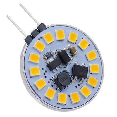 GLOBOSTAR® G4SIDE 76106 Λάμπα G4 LED 3W 300lm 120° DC 12-24V IP20 Θερμό Λευκό 2700K Dimmable - Sanan SMD Chip - Side Pin - Μ2.9 x Π2.9 x Υ0.8cm - 2 Χρόνια Εγγύηση