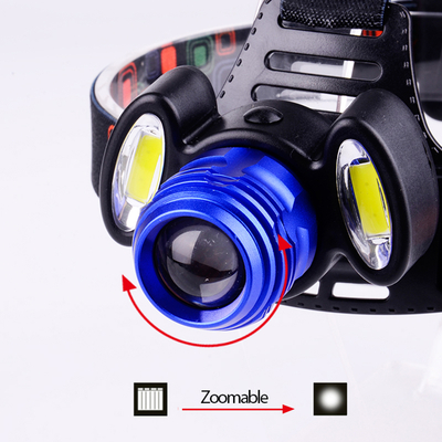 GLOBOSTAR® HEADLAMP 79056 Φακός Κεφαλής με Αισθητήρα Hand Swipe LED 20W 2000lm 15~60° DC 5V με USB-C με Επαναφορτιζόμενη Μπαταρία Li-ion 3.7V 2x18650 4800mAh Αδιάβροχο IP54 Ψυχρό Λευκό 6000K - CREE XHP50 & COB Chip - Μ7.5 x Π5.5 x Υ4.8cm - 1 Χρόνο Εγγύηση