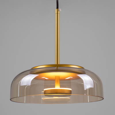 GLOBOSTAR® CHARLOTTE 00744 Μοντέρνο Κρεμαστό Φωτιστικό Οροφής LED 5W 500lm 180° AC 220-240V IP20 Θερμό Λευκό 2700K - Lumileds SMD Chip - Μελί & Χρυσό - Μ23 x Π23 x Υ23cm - 2 Χρόνια Εγγύηση