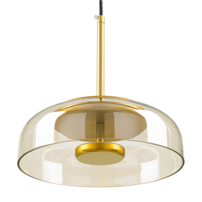 GLOBOSTAR® CHARLOTTE 00744 Μοντέρνο Κρεμαστό Φωτιστικό Οροφής LED 5W 500lm 180° AC 220-240V IP20 Θερμό Λευκό 2700K - Lumileds SMD Chip - Μελί & Χρυσό - Μ23 x Π23 x Υ23cm - 2 Χρόνια Εγγύηση