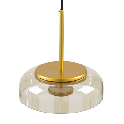 GLOBOSTAR® CHARLOTTE 00744 Μοντέρνο Κρεμαστό Φωτιστικό Οροφής LED 5W 500lm 180° AC 220-240V IP20 Θερμό Λευκό 2700K - Lumileds SMD Chip - Μελί & Χρυσό - Μ23 x Π23 x Υ23cm - 2 Χρόνια Εγγύηση