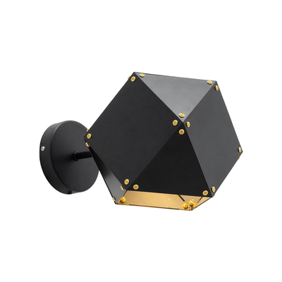 GLOBOSTAR® WELLES 00794 Μοντέρνο Φωτιστικό Τοίχου - Απλίκα με Ντουί 1 x E14 AC 220-240V IP20 - Μαύρο - Μ17 x Π28 x Υ17cm