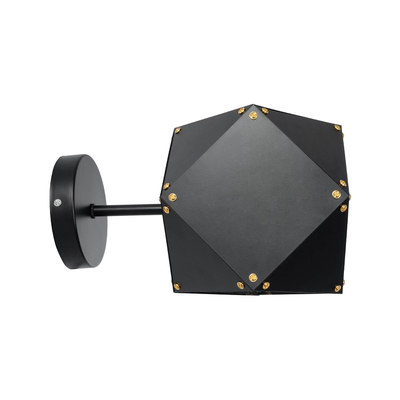 GLOBOSTAR® WELLES 00794 Μοντέρνο Φωτιστικό Τοίχου - Απλίκα με Ντουί 1 x E14 AC 220-240V IP20 - Μαύρο - Μ17 x Π28 x Υ17cm