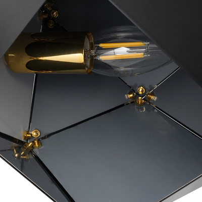 GLOBOSTAR® WELLES 00794 Μοντέρνο Φωτιστικό Τοίχου - Απλίκα με Ντουί 1 x E14 AC 220-240V IP20 - Μαύρο - Μ17 x Π28 x Υ17cm