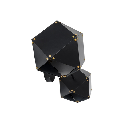 GLOBOSTAR® WELLES 00795 Μοντέρνο Φωτιστικό Τοίχου - Απλίκα με Ντουί 2 x E14 AC 220-240V IP20 - Μαύρο - Μ52 x Π21 x Υ17cm