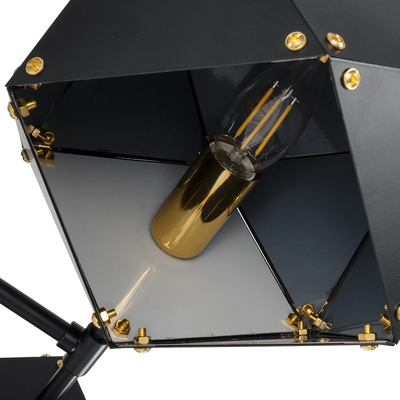 GLOBOSTAR® WELLES 00795 Μοντέρνο Φωτιστικό Τοίχου - Απλίκα με Ντουί 2 x E14 AC 220-240V IP20 - Μαύρο - Μ52 x Π21 x Υ17cm