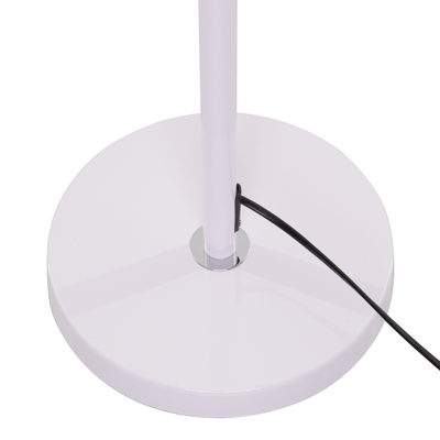 GloboStar® ASHLEY 00823 Μοντέρνο Επιδαπέδιο Φωτιστικό Μονόφωτο 1 x E27 IP20 Λευκό Μέταλλο με Λευκό Ύφασμα - Μ35 x Π35 x Υ145cm