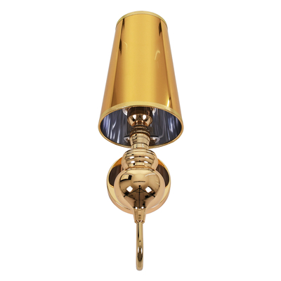 GLOBOSTAR® LAURA 01497 Μοντέρνο Φωτιστικό Τοίχου - Απλίκα με Ντουί 1 x E27 AC 220-240V IP20 - Χρυσό - Μ21 x Π15 x Y48cm