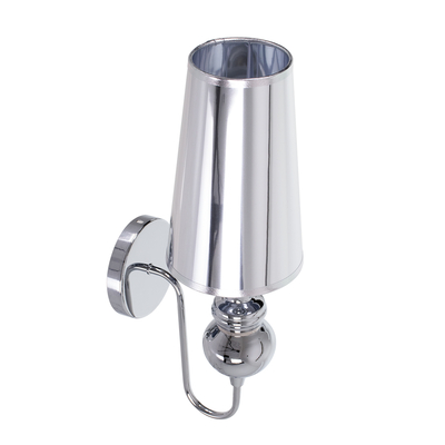 GLOBOSTAR® LAURA 01498 Μοντέρνο Φωτιστικό Τοίχου - Απλίκα με Ντουί 1 x E27 AC 220-240V IP20 - Ασημί - Μ21 x Π15 x Y48cm