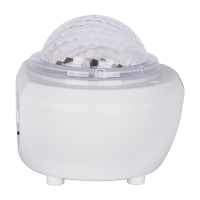 GloboStar® 79604 Λευκό Επιτραπέζιο Διακοσμητικό Φωτιστικό Ειδικών Εφε NIGHT SKY GALAXY 3D LED 10W DC 5V 2200mAh Επαναφορτιζόμενο με Bluetooth Speaker - Sound Activated - Καλώδιο Τροφοδοσίας USB και Ασύρματο Χειριστήριο RF 2.4Ghz Πολύχρωμo RGB Dimmable