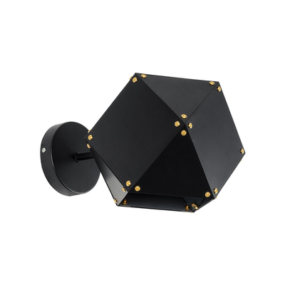 GLOBOSTAR® WELLES 00794 Μοντέρνο Φωτιστικό Τοίχου - Απλίκα με Ντουί 1 x E14 AC 220-240V IP20 - Μαύρο - Μ17 x Π28 x Υ17cm