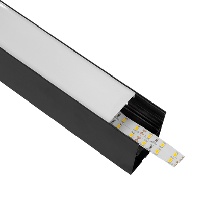 GloboStar® SURFACEPENDANT-PROFILE 70828-3M Προφίλ Αλουμινίου - Βάση & Ψύκτρα Ταινίας LED με Λευκό Γαλακτερό Κάλυμμα - Επιφανειακή & Κρεμαστή Χρήση - Πατητό Κάλυμμα - Μαύρο - 3 Μέτρα - Μ300 x Π5 x Υ7cm