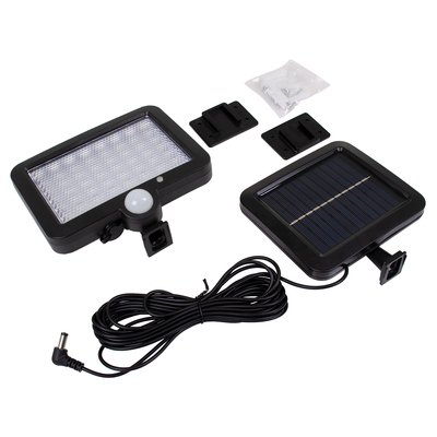 GLOBOSTAR® ZETA 71458 Προβολέας με Ανιχνευτή PIR / Αισθητήρα Κίνησης LED 20W 1000lm 120° DC 5V με Φωτοβολταϊκό Panel 5V 1W & Επαναφορτιζόμενη Μπαταρία Li-ion 3.2V 2400mAh Αδιάβροχο IP65 Ψυχρό Λευκό 6000K - Sanan SMD Chip - Μαύρο - Μ15 x Π3.5 x Υ13cm - 2 Χρόνια Εγγύηση