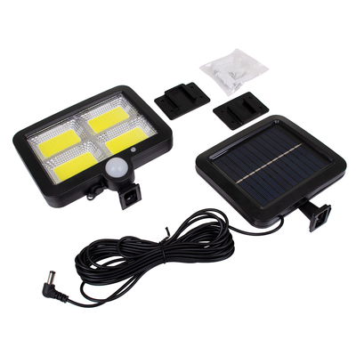 GLOBOSTAR® ZETA 71462 Προβολέας με Ανιχνευτή PIR / Αισθητήρα Κίνησης LED 20W 1000lm 120° DC 5V με Φωτοβολταϊκό Panel 5V 1W & Επαναφορτιζόμενη Μπαταρία Li-ion 3.2V 2400mAh Αδιάβροχο IP65 Ψυχρό Λευκό 6000K - Sanan COB Chip - Μαύρο - Μ15 x Π3.5 x Υ13cm - 2 Χρόνια Εγγύηση