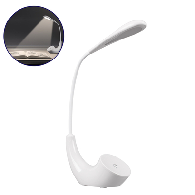 GLOBOSTAR® TEBLARO 76500 Μοντέρνο Επιτραπέζιο Φωτιστικό Γραφείου LED 2.8W 280lm 120° DC 5V με USB-C με Επαναφορτιζόμενη Μπαταρία Li-ion 3.7V 1x18650 1800mAh IP20 Φυσικό Λευκό 4500K Dimmable - Sanan SMD Chip - Λευκό - Μ15.5 x Π7.5 x Υ44.5cm - 2 Χρόνια Εγγύηση