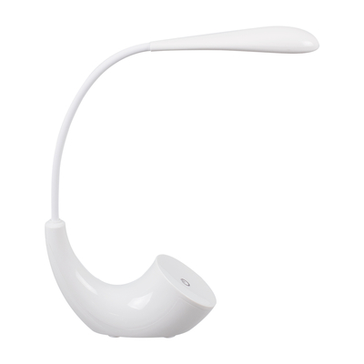 GLOBOSTAR® TEBLARO 76500 Μοντέρνο Επιτραπέζιο Φωτιστικό Γραφείου LED 2.8W 280lm 120° DC 5V με USB-C με Επαναφορτιζόμενη Μπαταρία Li-ion 3.7V 1x18650 1800mAh IP20 Φυσικό Λευκό 4500K Dimmable - Sanan SMD Chip - Λευκό - Μ15.5 x Π7.5 x Υ44.5cm - 2 Χρόνια Εγγύηση