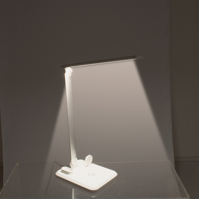 GloboStar® 86101 Επιτραπέζιο Φωτιστικό Πορτατίφ LED 5W 1000lm -° DC 5V IP20 Φυσικό Λευκό 4500K Λευκό Πλαστικό με Γκρι Μέταλλο - Μ33 x Π14 x Υ63cm - 2 Xρόνια Εγγύηση