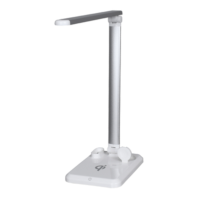 GloboStar® 86101 Επιτραπέζιο Φωτιστικό Πορτατίφ LED 5W 1000lm -° DC 5V IP20 Φυσικό Λευκό 4500K Λευκό Πλαστικό με Γκρι Μέταλλο - Μ33 x Π14 x Υ63cm - 2 Xρόνια Εγγύηση